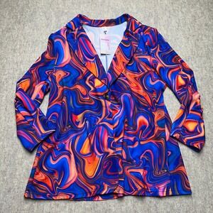 NWT WDirara Women's‎ Blazer Jacket Swirl Print Long Sleeve Business Casual